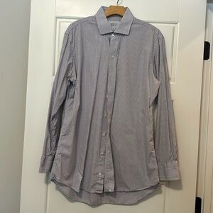 Ledbury button down.  Size 16.5.  Purple and white check